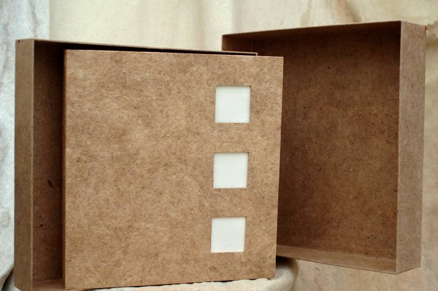 Wedding album with 3 windows + box leather-look